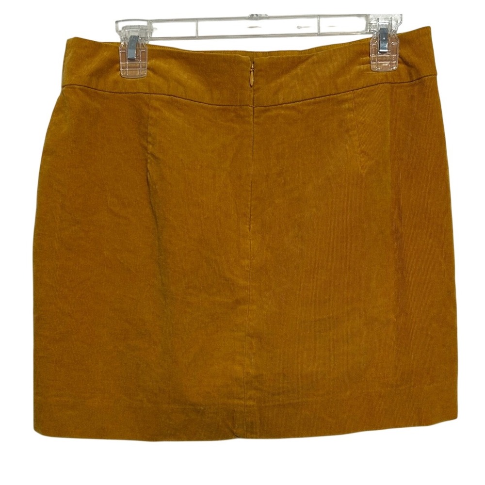 Banana Republic Mini Skirt Womens Mustard Yellow Corduroy Cotton Blend Size 8